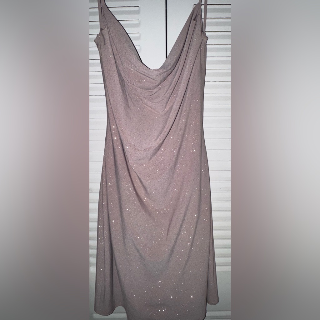 Shimmering Mauve Midi Dress